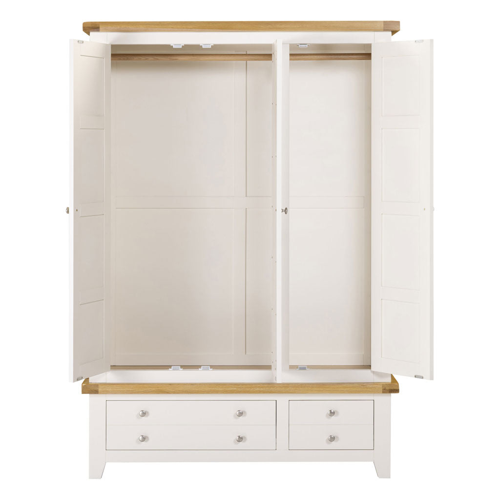 Mirrored Wardrobe With 3 Doors And 2 Drawers - Windsor