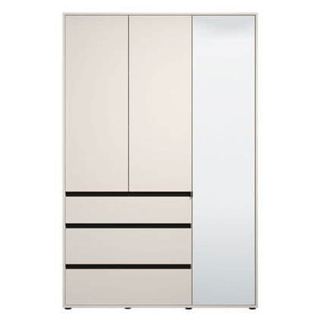 Mirrored Wardrobe With 3 Doors And 3 Drawers - Kyle
