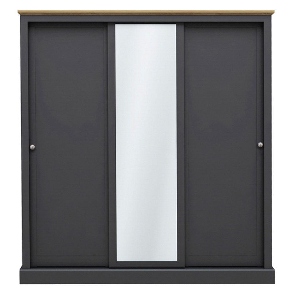Mirrored Wardrobe With 3 Sliding Doors - Devon