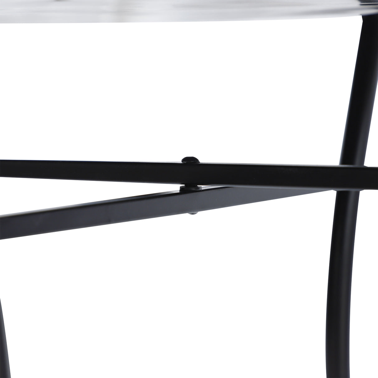 Mosaic Ceramic Top Outdoor Garden Patio Side Table With Black Frame Round - Velmora