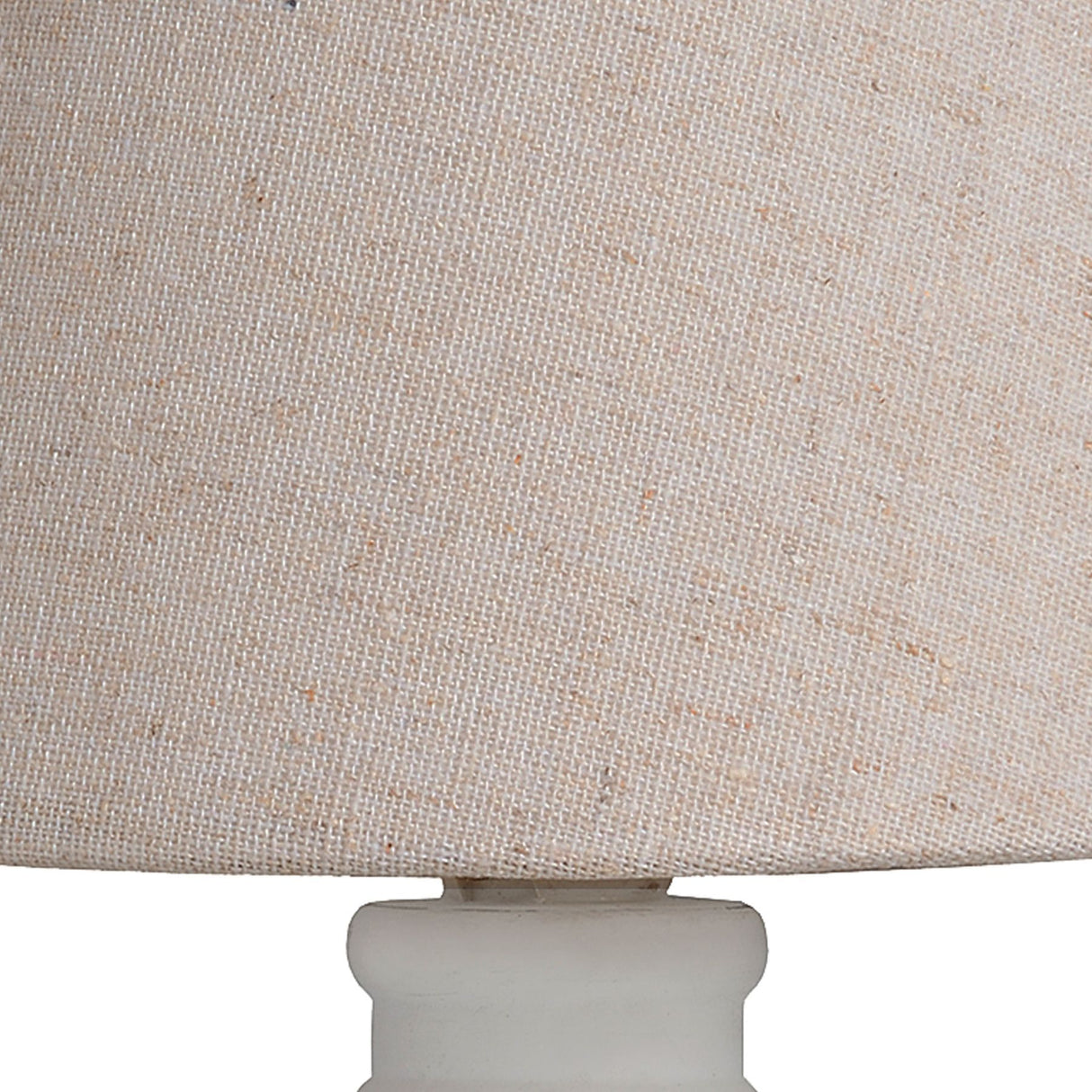 Oatmeal Linen Shade Table Lamp With White Washed Wooden Base - Cyrene