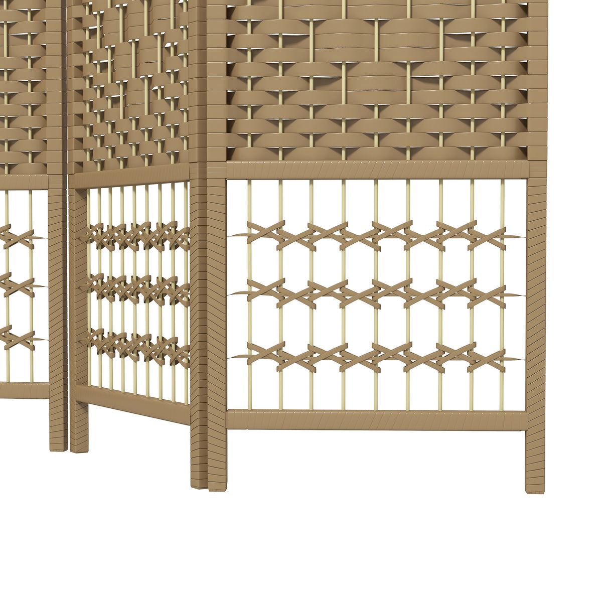Paper Rope 3 Panel Folding Room Divider 120cm Wide - Velmora