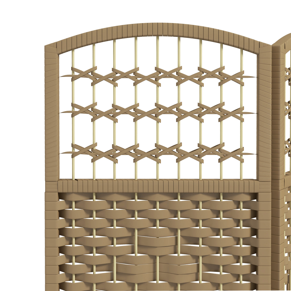 Paper Rope 3 Panel Folding Room Divider 120cm Wide - Velmora