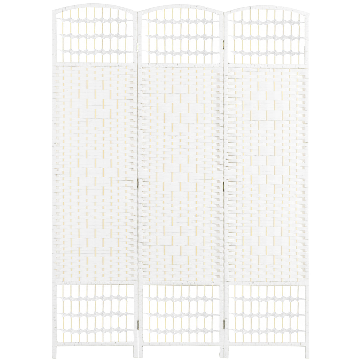 Paper Rope 3 Panel Folding Room Divider 120cm Wide - Velmora