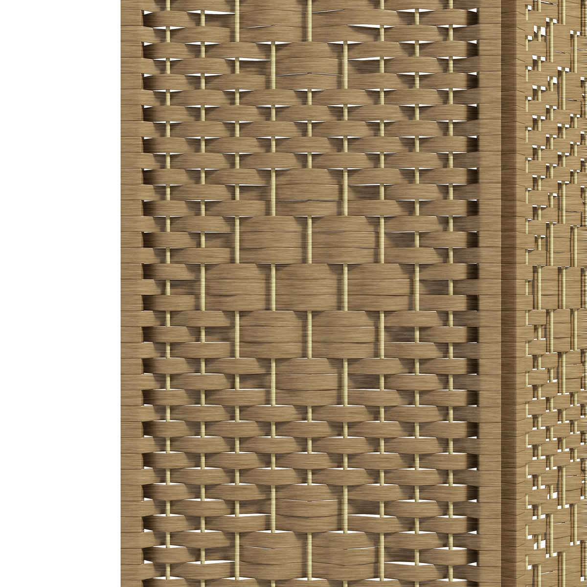 Paper Rope 4 Panel Folding Room Divider 160cm Wide - Velmora