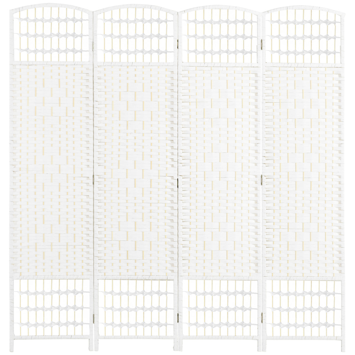 Paper Rope 4 Panel Folding Room Divider 160cm Wide - Velmora