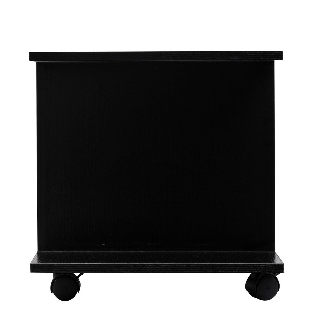 Wooden TV Stand 80cm Wide With Bookshelf - Velmora