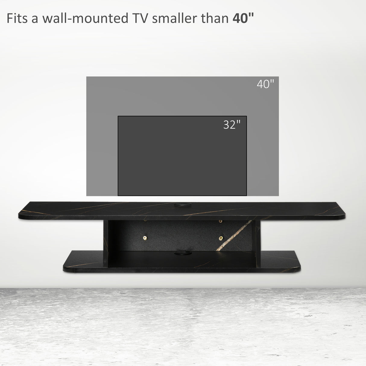 Particleboard Wall Mounted Floating TV Stand 105cm Wide - Velmora