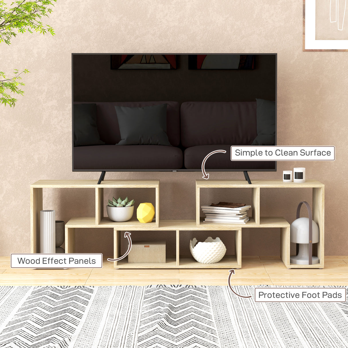 Particle Board Wall Mounted TV Stand 180cm Wide - Velmora