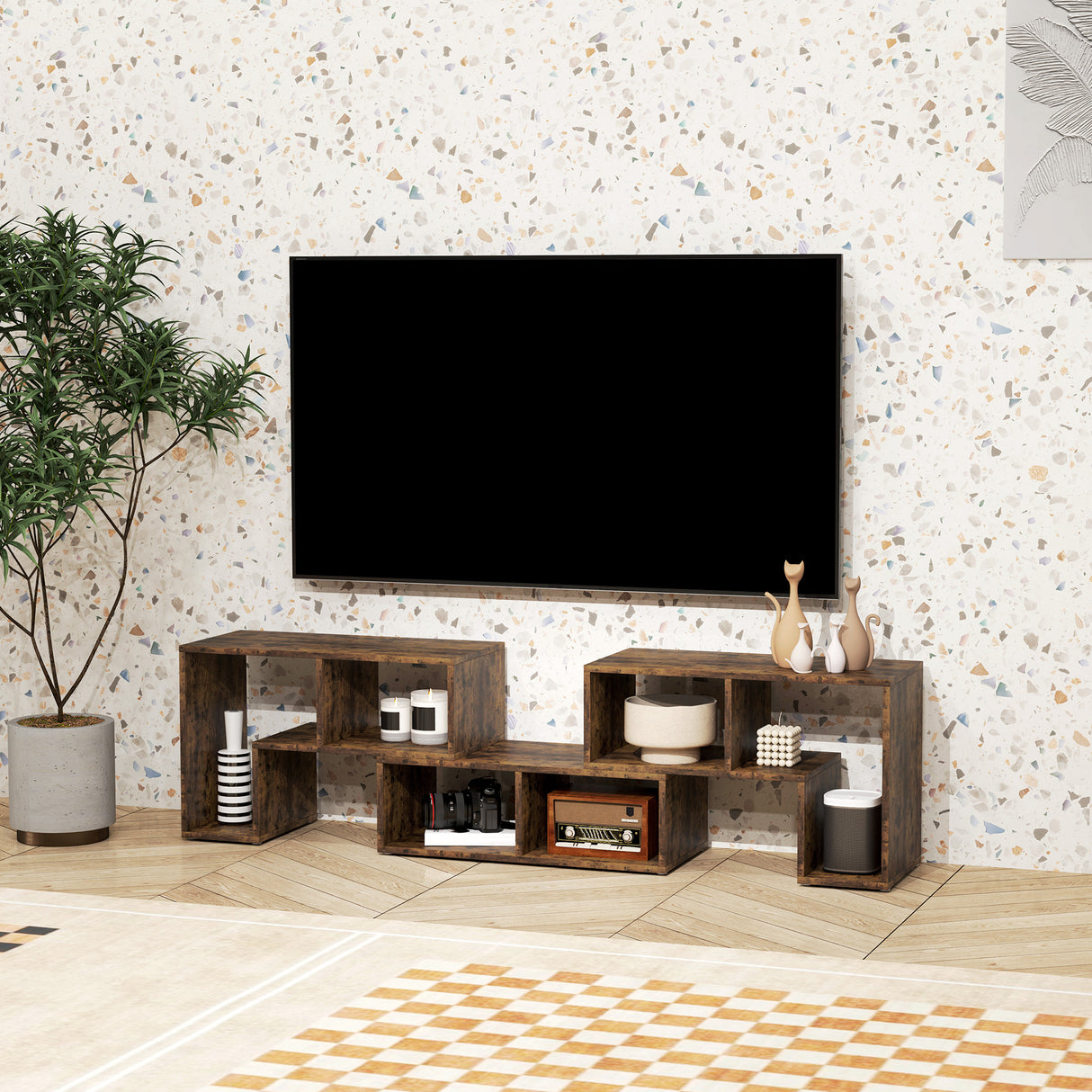 Particle Board Wall Mounted TV Stand 180cm Wide - Velmora