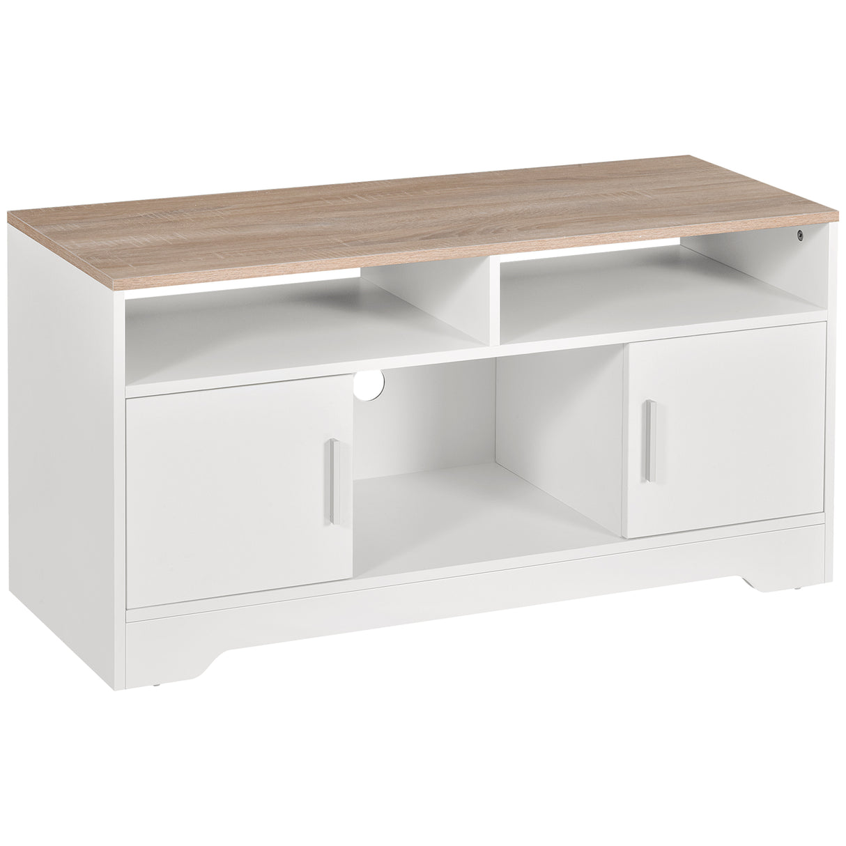 Particle Board TV Stand 105cm Wide With 2 Doors - Velmora