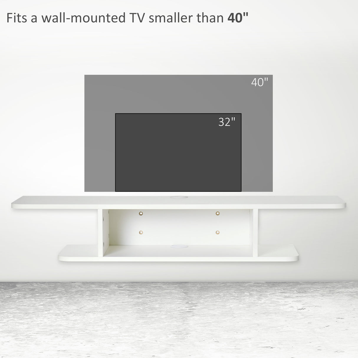 Particleboard Wall Mounted Floating TV Stand 105cm Wide - Velmora