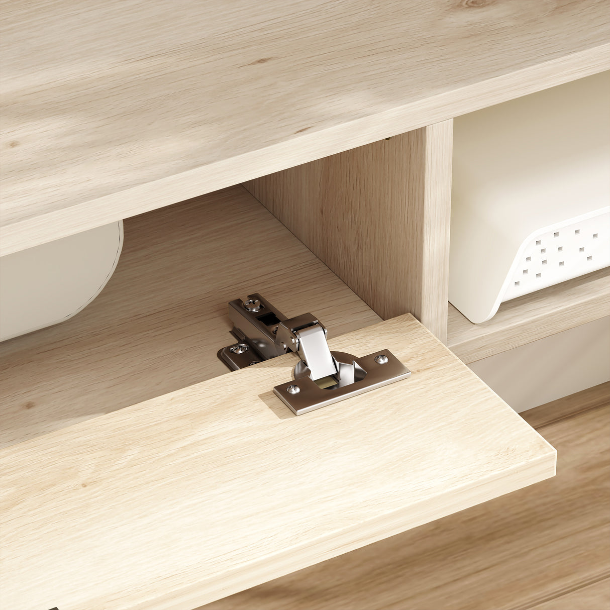 Particle Board Wall Mounted Floating TV Stand 120cm Wide With Flip Up Drawer - Velmora
