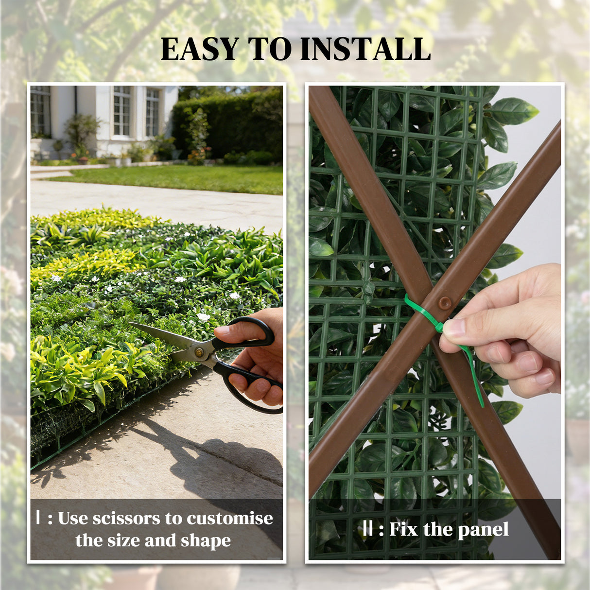 PE Artificial Grass Backdrop Wall Panel 100cm Wide - Velmora