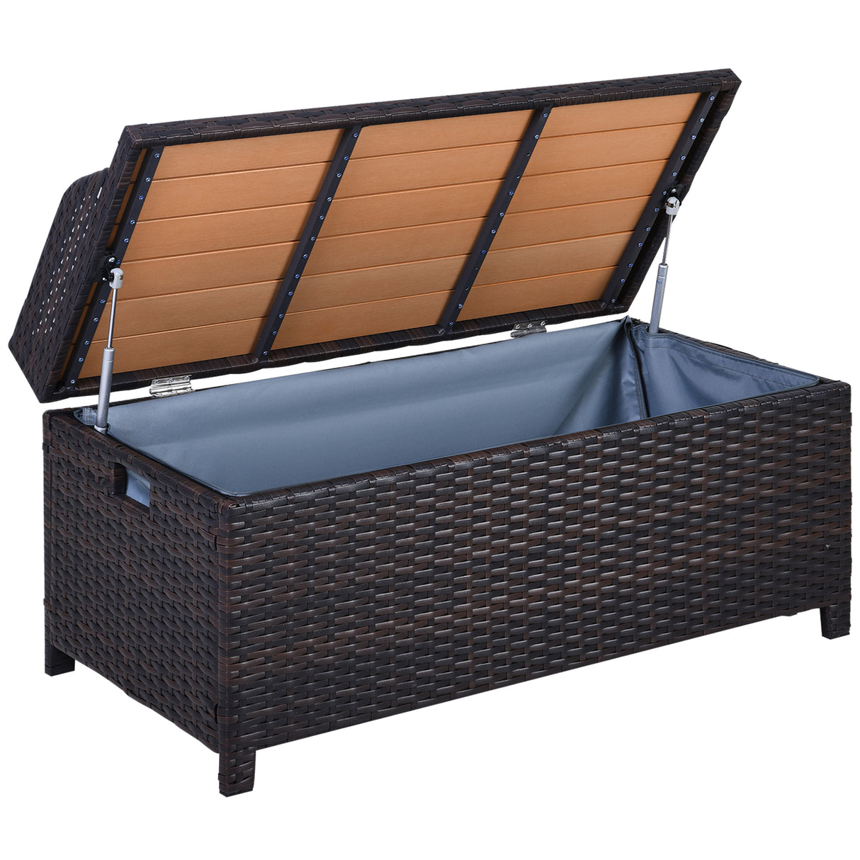 PE Rattan Outdoor Garden Storage Box 130Ltr - Velmora