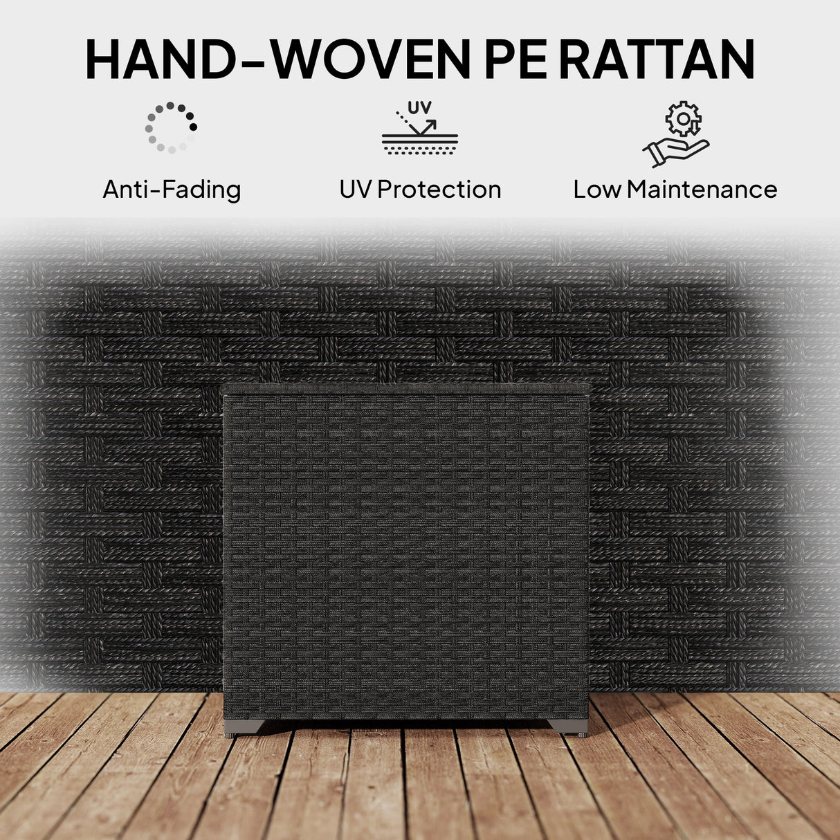PE Rattan Outdoor Garden Storage Box 253Ltr - Velmora