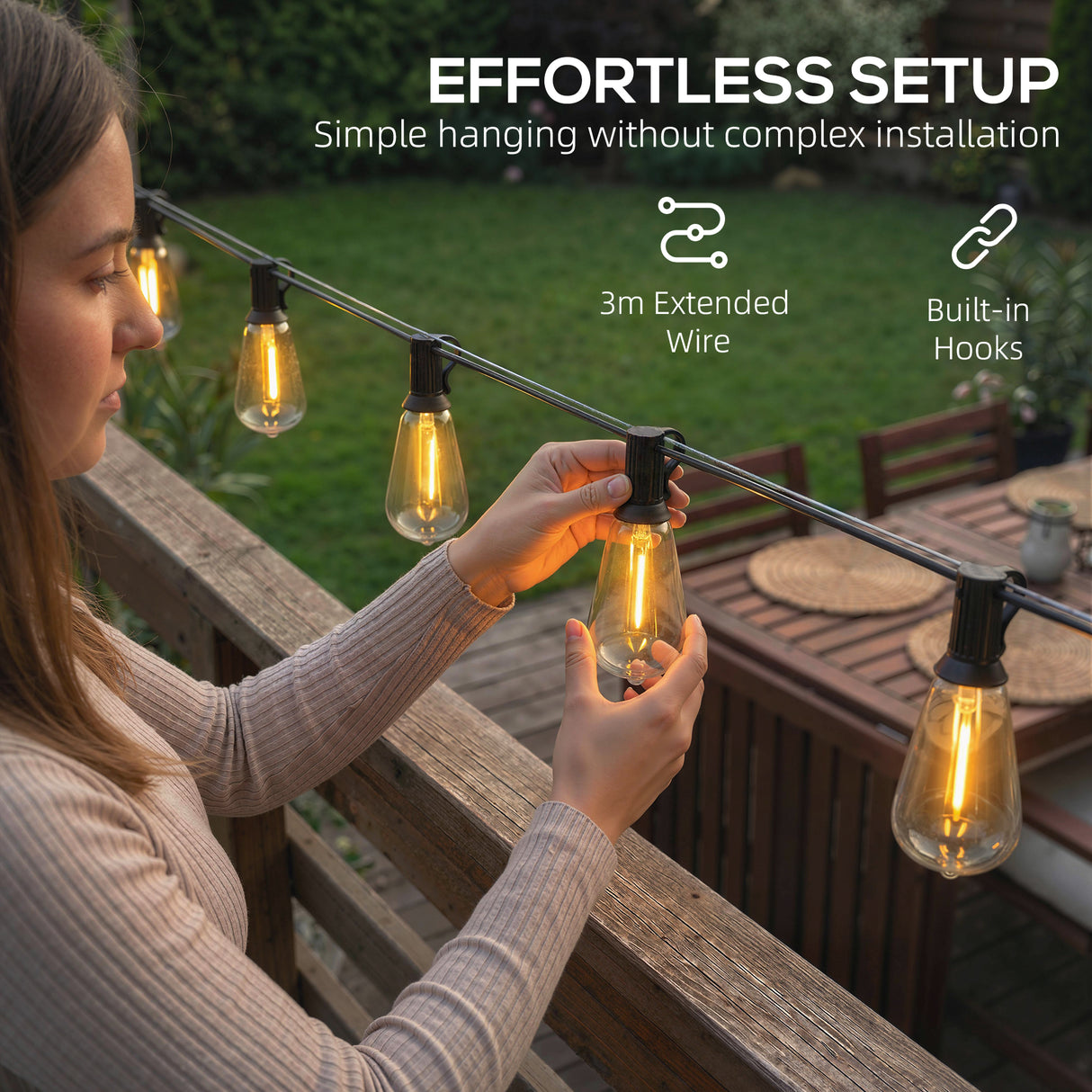 PET Garden Curtain Lights Connectable Fairy Curtain Lights Plug-in IP44 Waterproof - Velmora