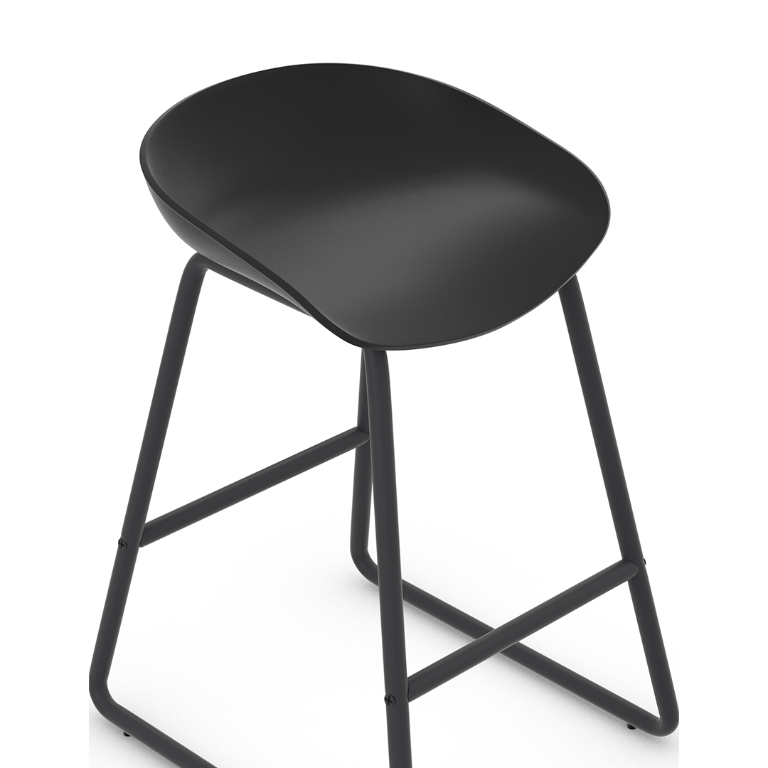 Plastic Bar Stool With Black Metal Frame - Hillcrest