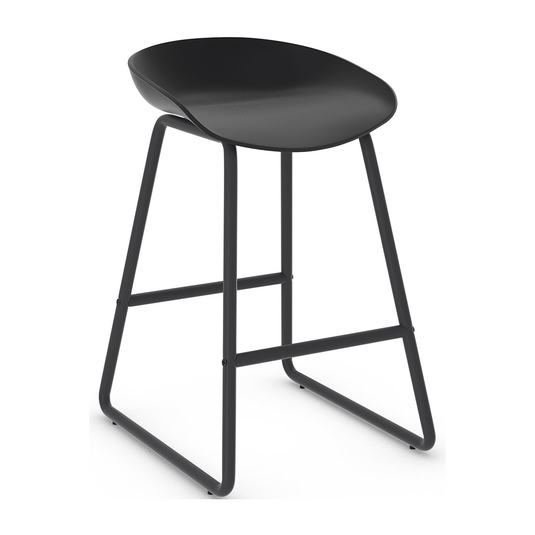 Plastic Bar Stool With Black Metal Frame - Hillcrest