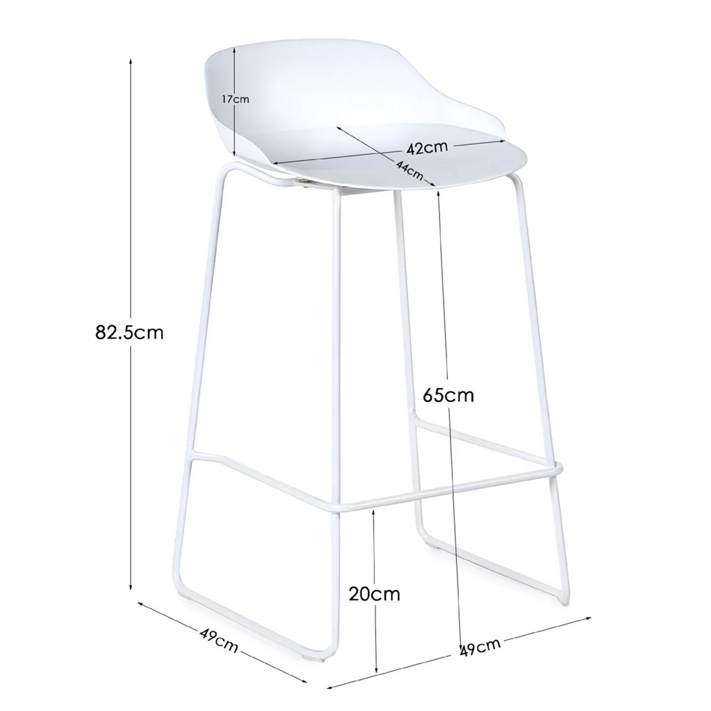 Plastic Bar Stools in Set of 2 - Rocco