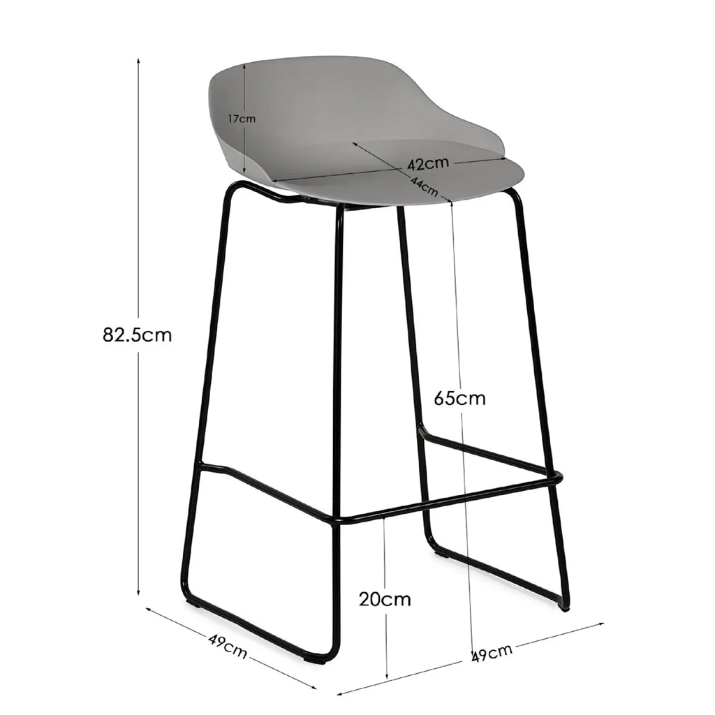 Plastic Bar Stools in Set of 2 - Rocco