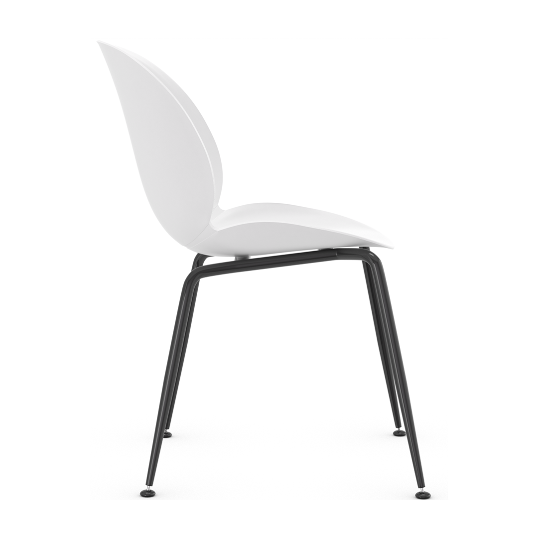 Plastic Dining Chair With Black Metal Legs - Sandhurst