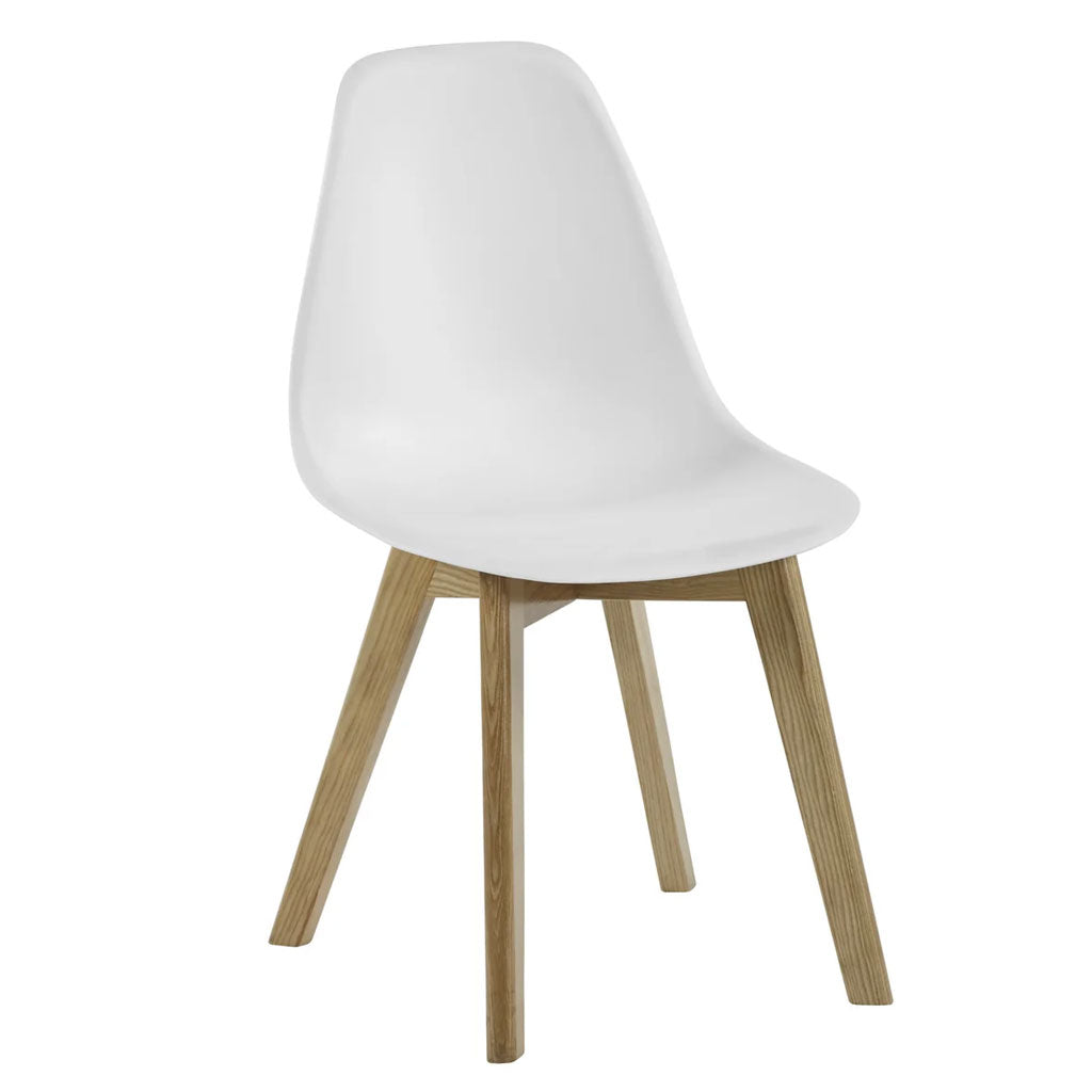 Plastic Dining Chairs in Set Of 2 With Wooden Legs - Agatha