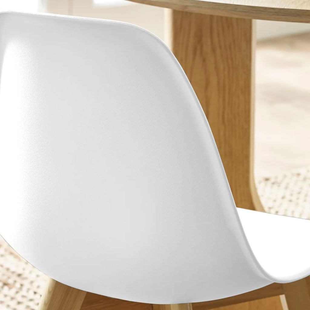Plastic Dining Chairs in Set Of 2 With Wooden Legs - Agatha