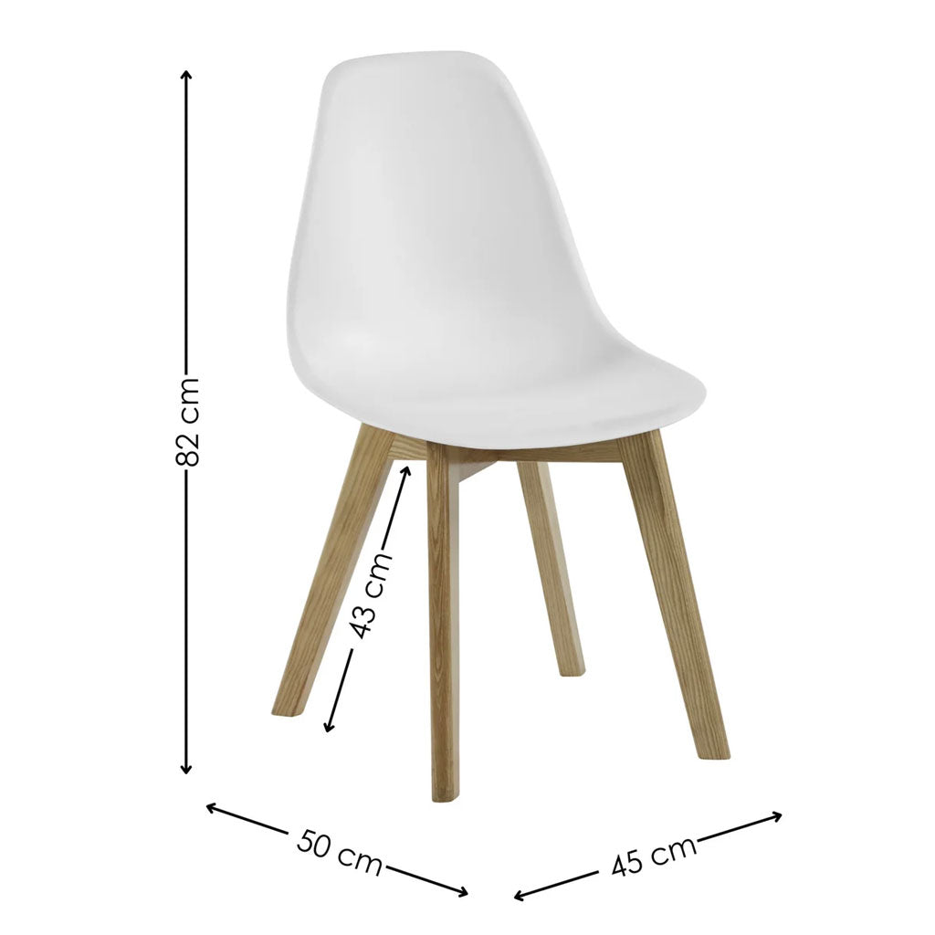 Plastic Dining Chairs in Set Of 2 With Wooden Legs - Agatha