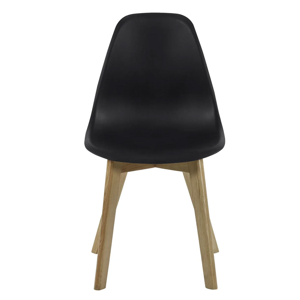 Plastic Dining Chairs in Set Of 2 With Wooden Legs - Agatha