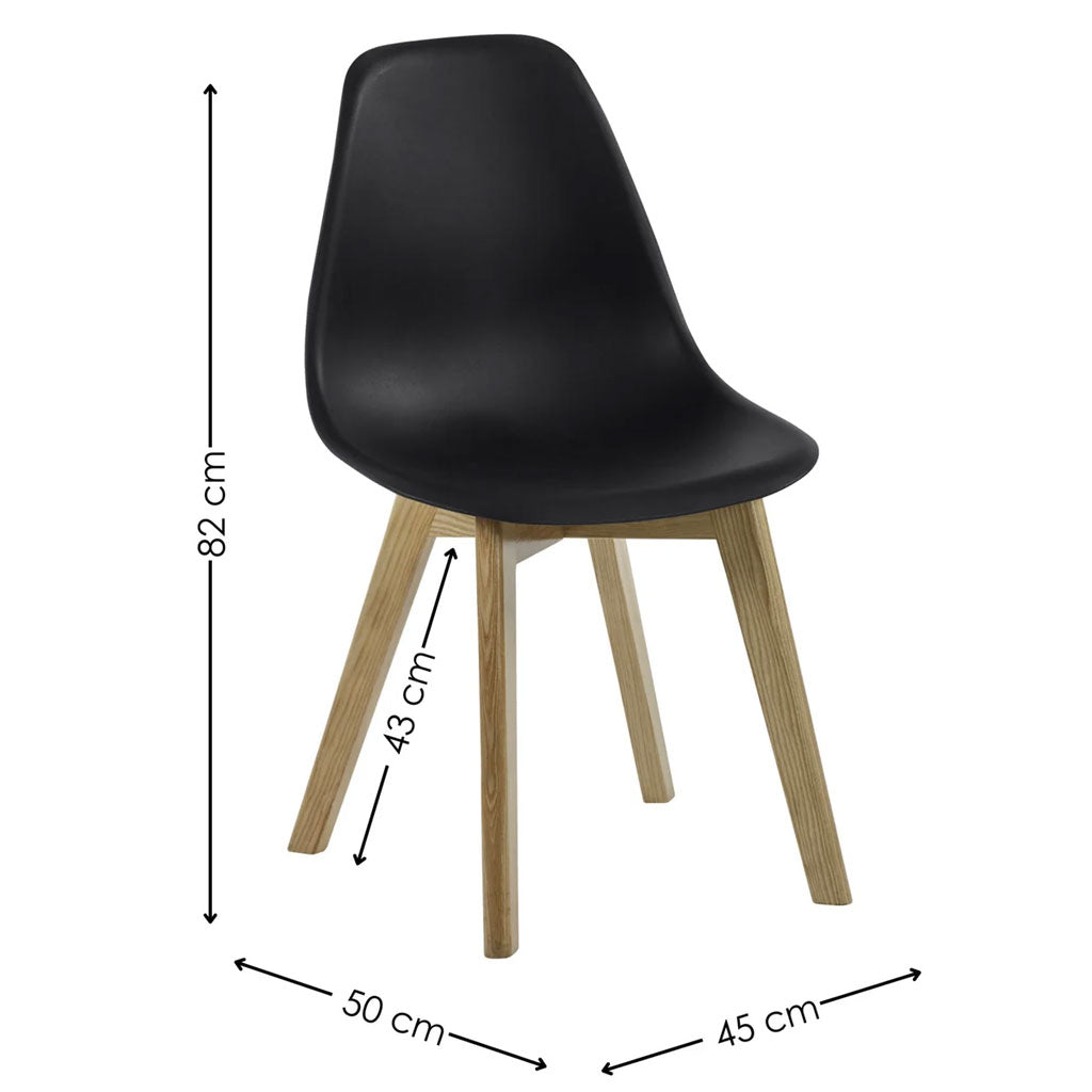 Plastic Dining Chairs in Set Of 2 With Wooden Legs - Agatha
