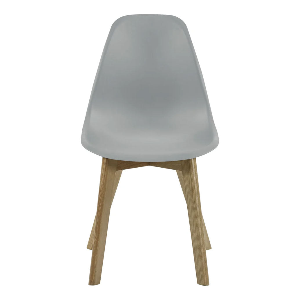 Plastic Dining Chairs in Set Of 2 With Wooden Legs - Agatha