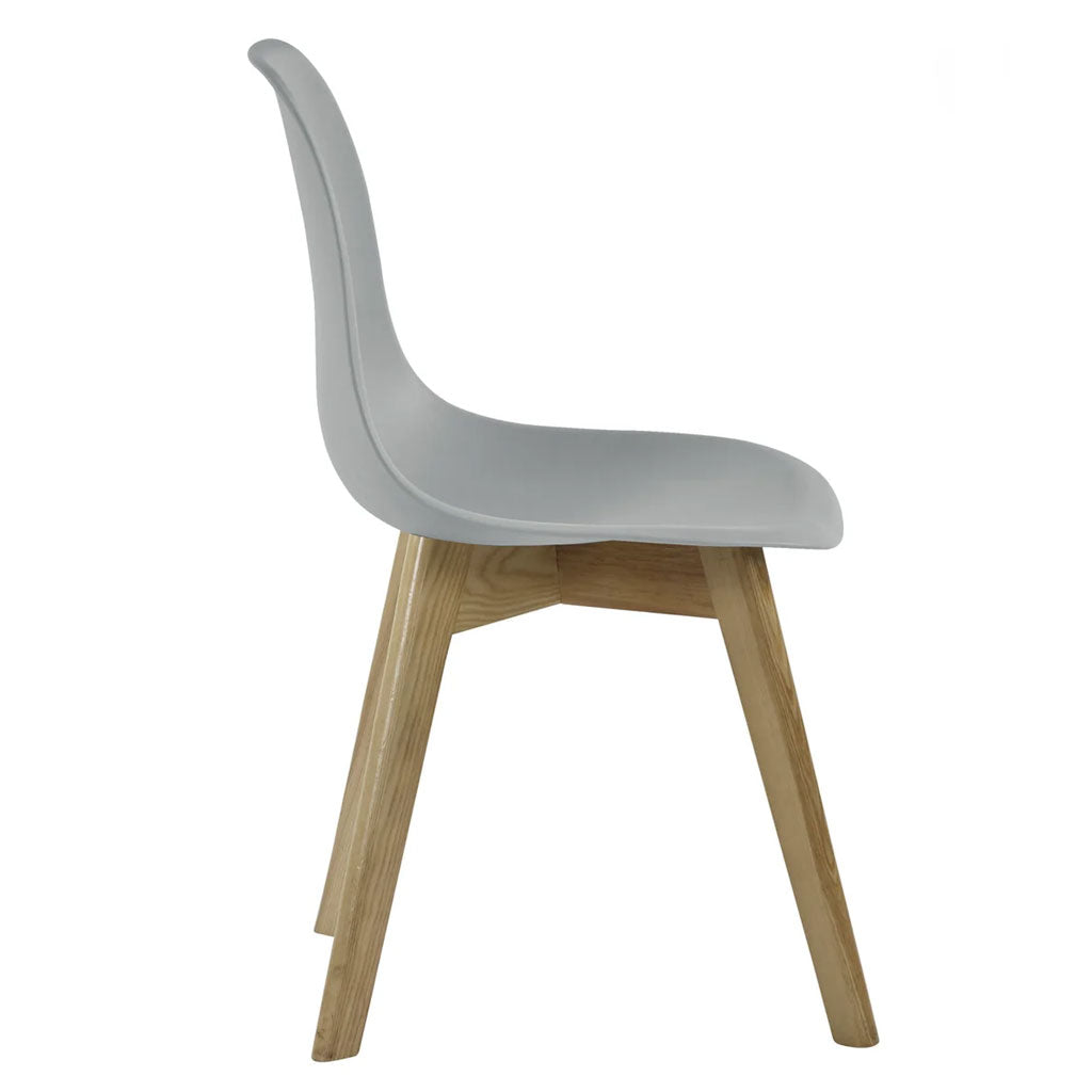 Plastic Dining Chairs in Set Of 2 With Wooden Legs - Agatha