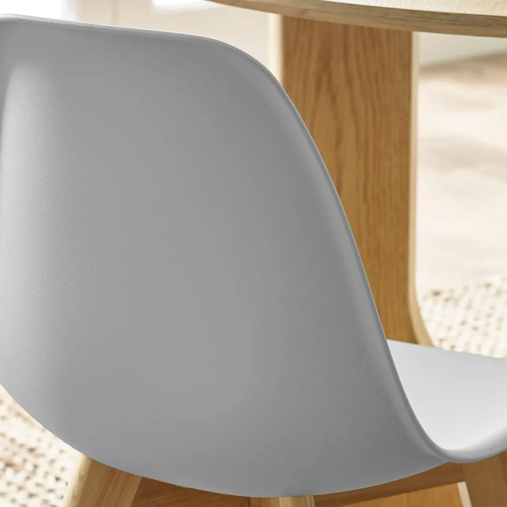 Plastic Dining Chairs in Set Of 2 With Wooden Legs - Agatha