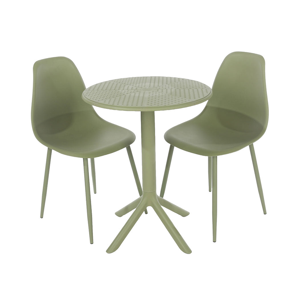Plastic Garden Bistro Table With 2 Chairs - Rimini