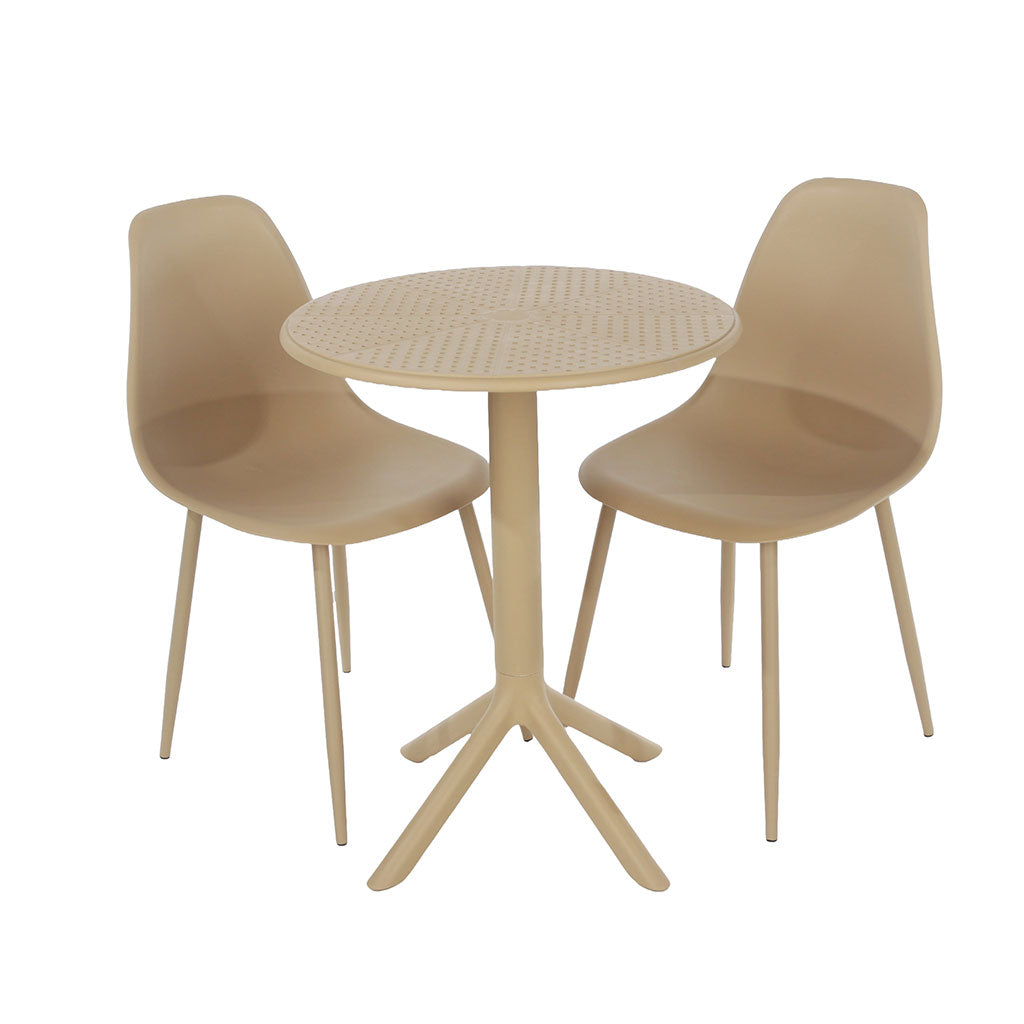 Plastic Garden Bistro Table With 2 Chairs - Rimini