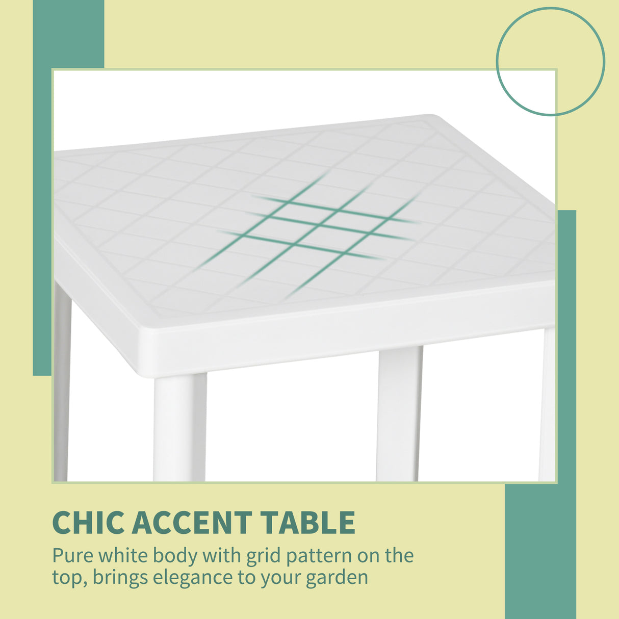 Plastic Garden Side Table Square for Drink Snack - Velmora