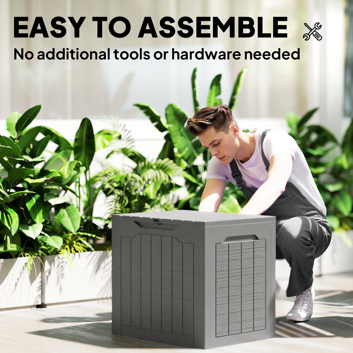 Plastic Outdoor Garden Storage Box 93Ltr - Velmora