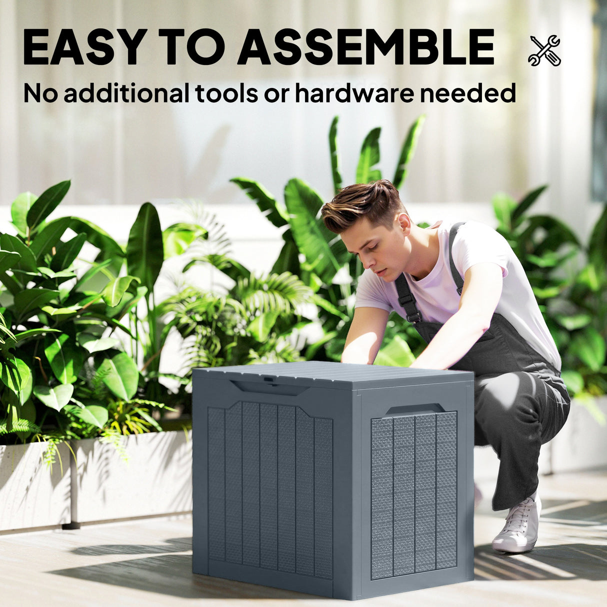 Plastic Outdoor Garden Storage Box 93Ltr - Velmora