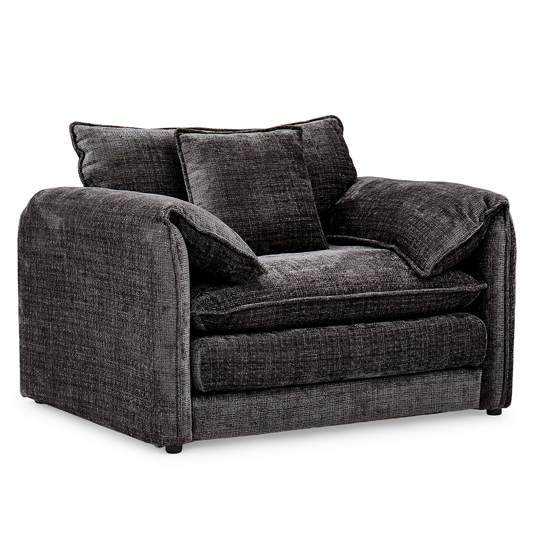 Plush Chenille Fabric Armchair - Solaya