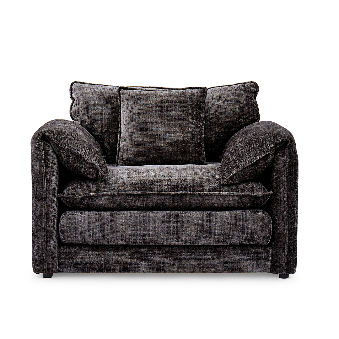 Plush Chenille Fabric Armchair - Solaya
