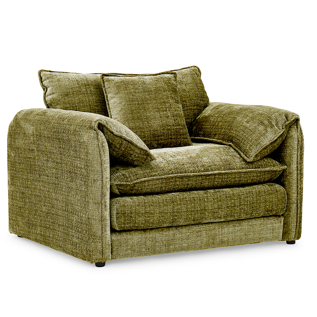 Plush Chenille Fabric Armchair - Solaya