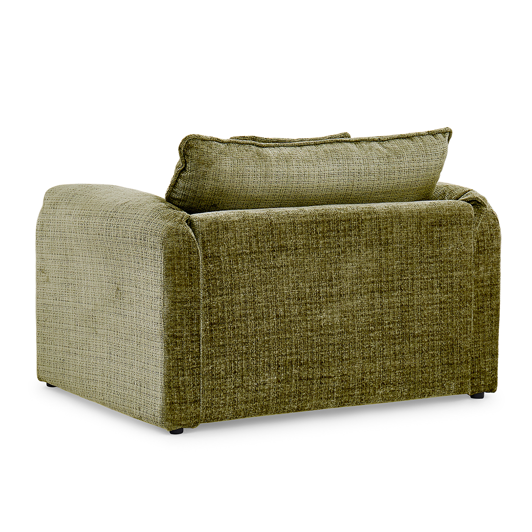 Plush Chenille Fabric Armchair - Solaya