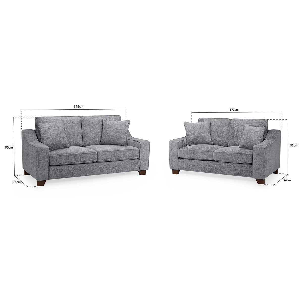 Plush Fabric 3 + 2 Seater Sofa Set - Nebraska
