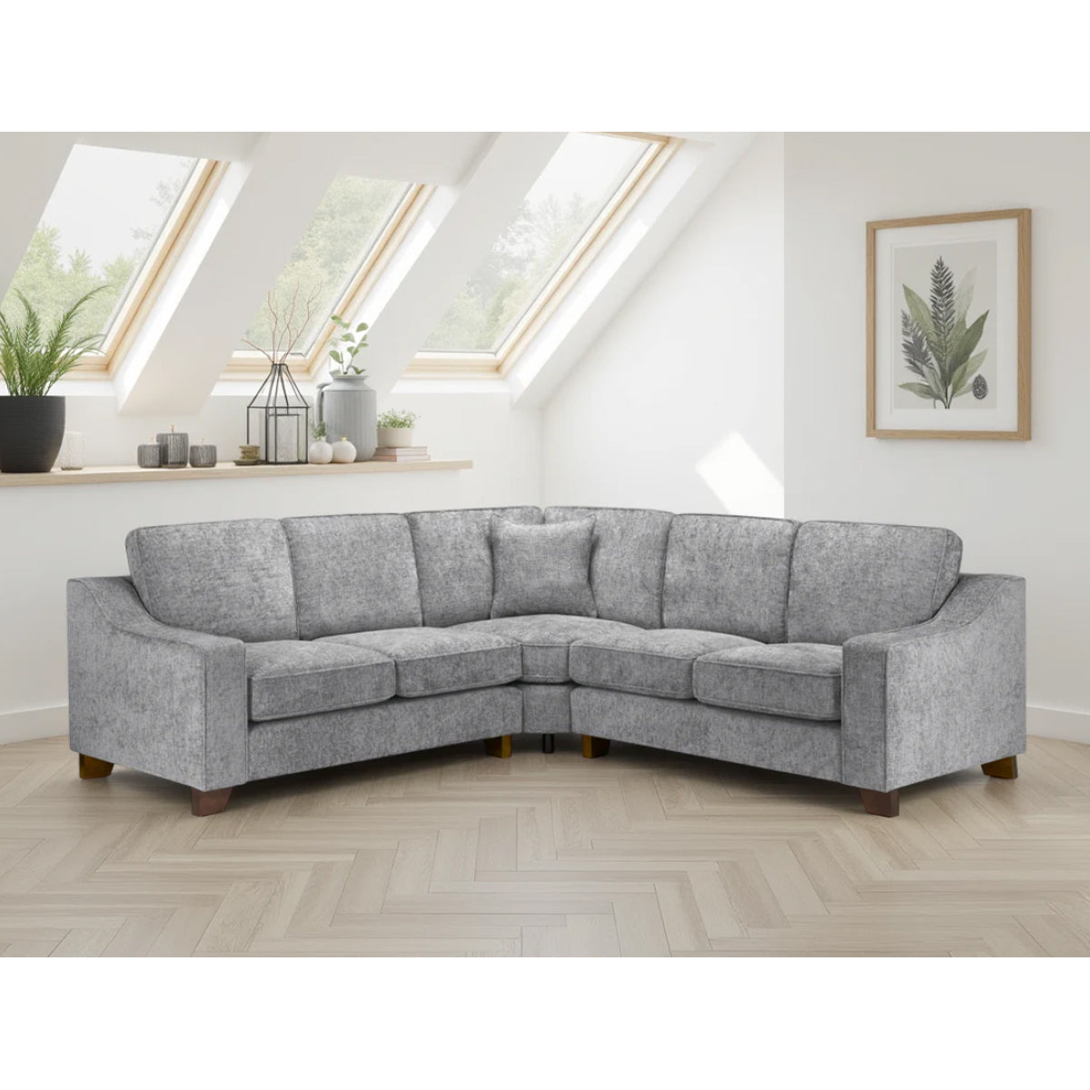 Plush Fabric Corner Sofa Large - Nebraska
