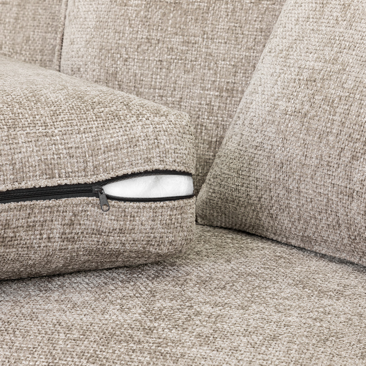 Plush Fabric Corner Sofa Large - Nebraska