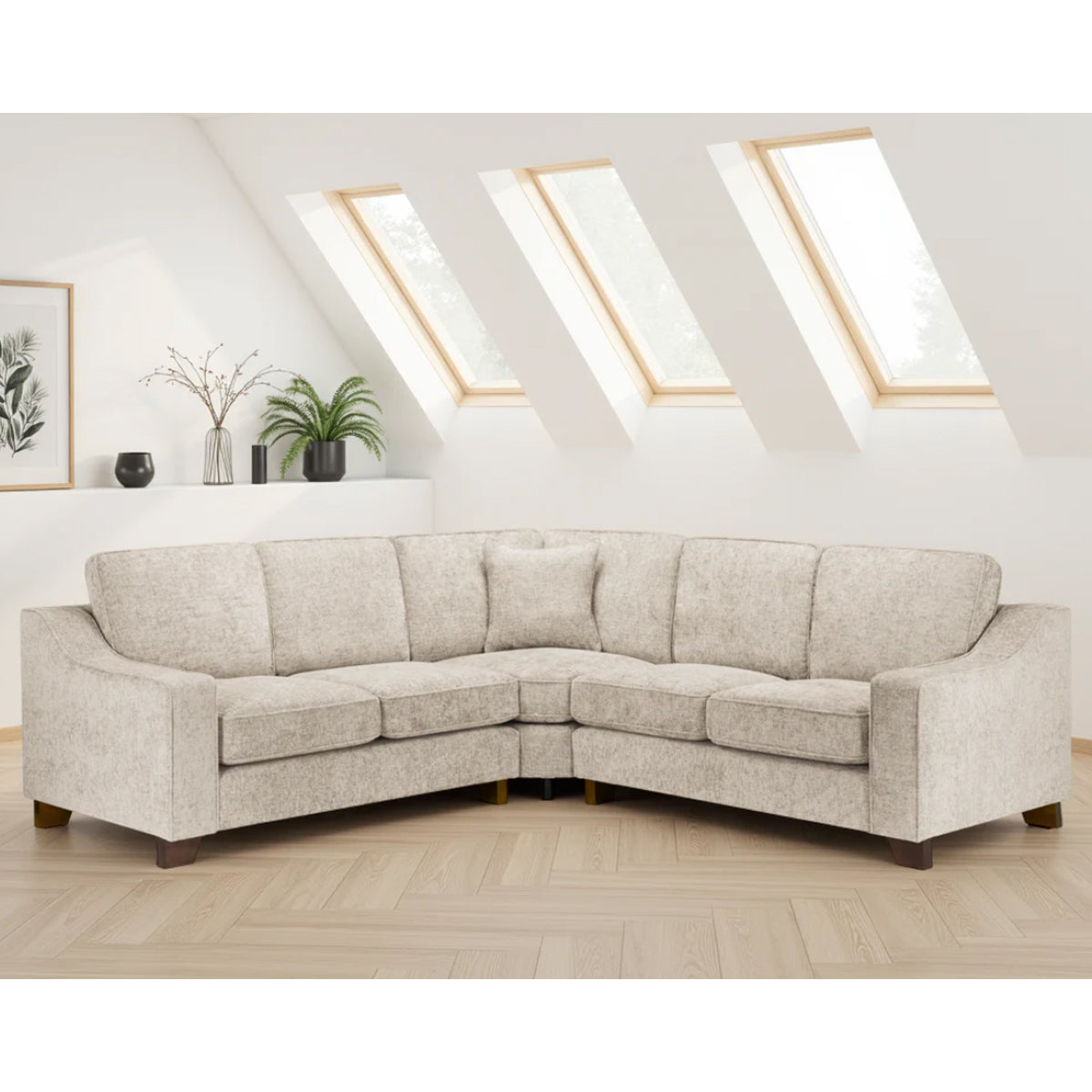 Plush Fabric Corner Sofa Large - Nebraska