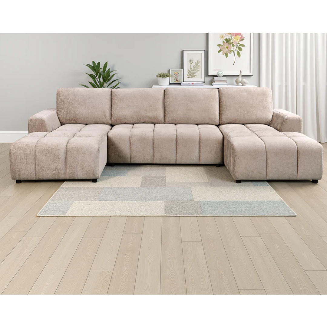 Plush Fabric Luxury Sofa Bed U Shape Corner - Shanghai