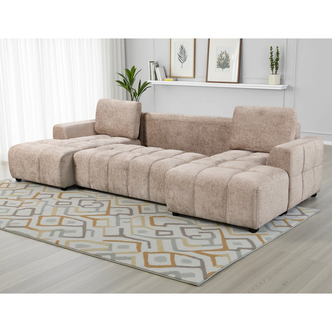 Plush Fabric Luxury Sofa Bed U Shape Corner - Shanghai