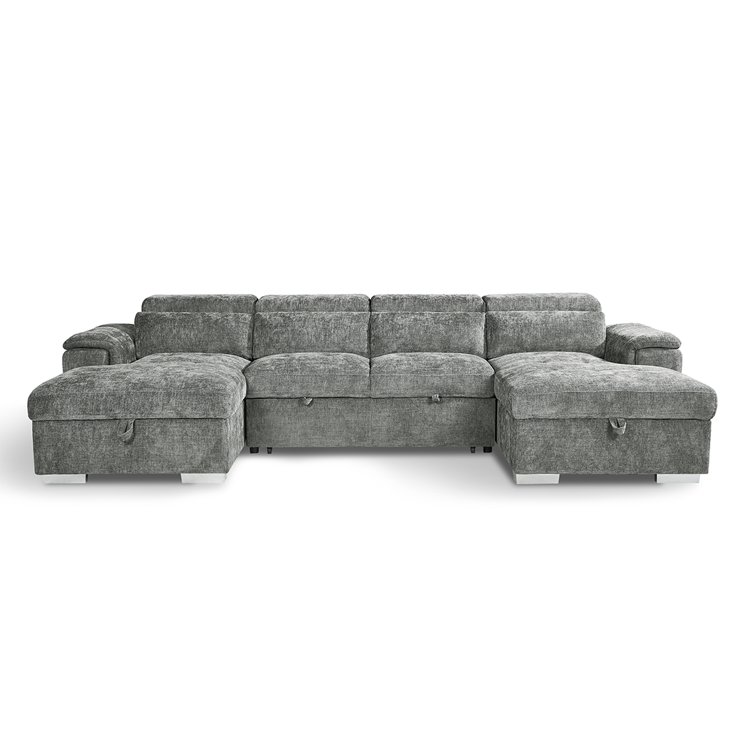 Plush Fabric Sofa Bed U Shape Corner - Alaya
